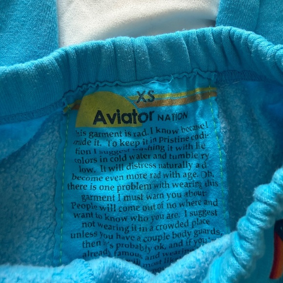 Aviator nation blue set neon blue sweatshirt zip up and sweatpants - Picture 9 of 13